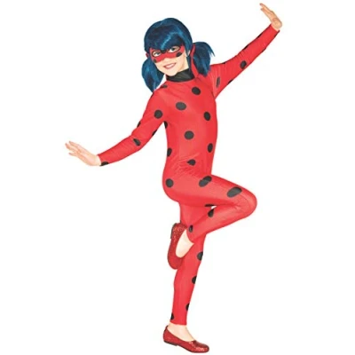 Imagen de Rubies Disfraz Ladybug Clásico para niñas, Jumpsuit impreso digitalmente con antifaz, Oficial Miraculous Navidad, Carnaval, Halloween y cumpleaños