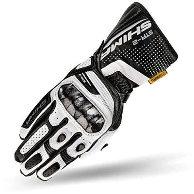 Imagen de SHIMA STR 2 Guantes Moto Hombre Touchscreen, Verano, Sport de Cuero con Protector Nudillos Carbono, Deslizador Palma y Dedos, Reforzada (Blanco, XL)
