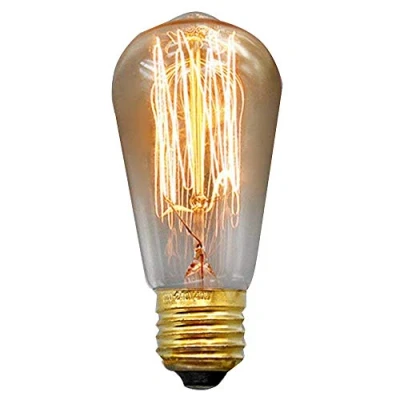 Imagen de hntoolight bombilla Edison vintage E27 de 220 V, lámpara retro 40 WAmpoule, luz incandescente Bul (Filamento ST58, blanco cálido (2700 3000 K))