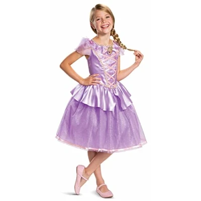 Imagen de Disney Oficial Deluxe Disfraz Rapunzel Niña, Princesa Vestido Disfraces Carnaval Navidad Talla S
