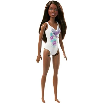 Imagen de Barbie Muñeca Fashionista Playera con Bañador Morena, Multicolor (Mattel Fjd99)