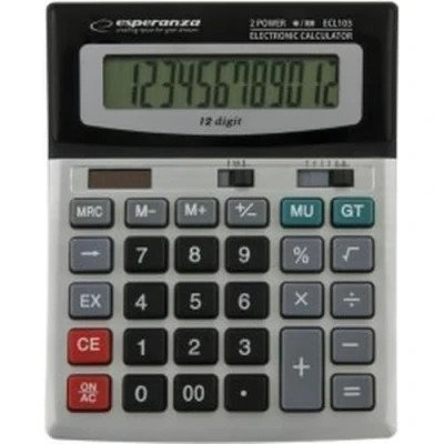 Imagen de Esperanza ECL103 Escritorio Calculadora (Escritorio, básica, 12 dígitos, 1 líneas, Negro, Gris)