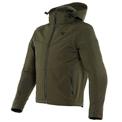 Imagen de Dainese Ignite Tex Jacket, Chaqueta Moto Hombre, Protectores de Hombros y Codos, Cazadora con Forro Polar Impermeable Transpirable, Detalles Reflectantes, Verde Oscuro
