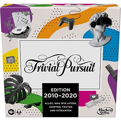 Imagen de Hasbro La edición 2010 de Trivial Pursuit incluye los años 2020, juego mesa para adultos y adolescentes, 2 6 jugadores a partir 16 años, idioma alemán