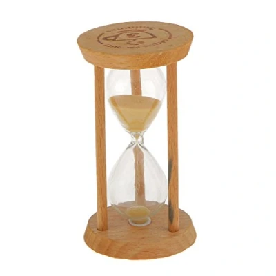 Imagen de 3 Minutos Reloj de Arena Temporizador Matemáticas Ejercicios Cepillarse los Dientes Madera Amarilla