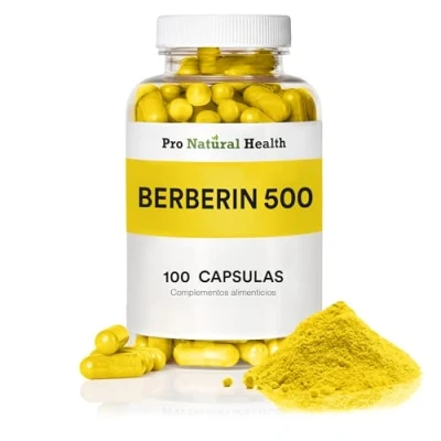 Imagen de Berberina 500 mg I 100 cápsulas altamente dosificadas Complemento alimenticio superior 2021 100% vegano Fabricado bajo estrictos controles