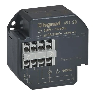 Imagen de Legrand 049120 Telerruptor unipolar, aceptado, 50 mA, 10 AX, 230 V, Hz a 60