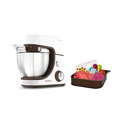 Imagen de Moulinex Pâtissier Masterchef Gourmet Baking with Kids Robot pastelero, Acero Inoxidable, 5 Velocidades