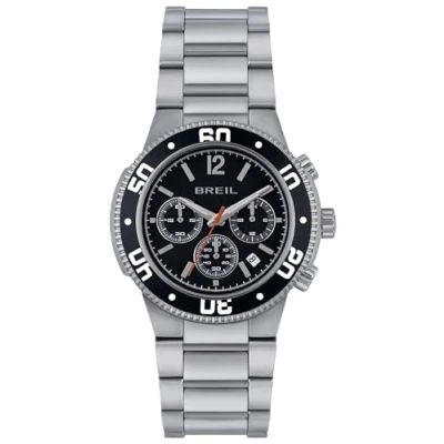 Imagen de BREIL Reloj Adjust Men&#039;s Mono Black dial Chronograph Quartz Movement and Silver Steel Bracelet TW1967
