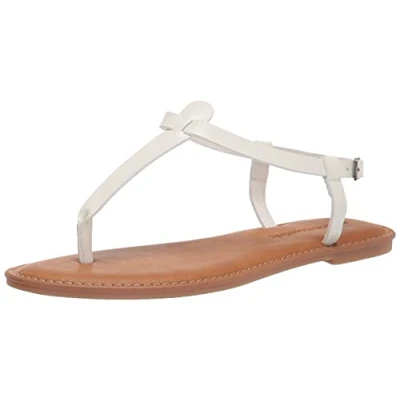 Imagen de Amazon Essentials Sandalias Informales de Dedo con Tira en el Tobillo Mujer, Blanco, 37 EU