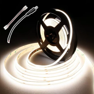 Imagen de BERIXDEEP Tira LED COB 5M, Blanco Natural con 480LEDs/m, Ancho 8mm, CRI 90+, Tiras Regulable DC24V para Dormitorio, Cocina, Espejo (sin Fuente de Alimentación), 4000K