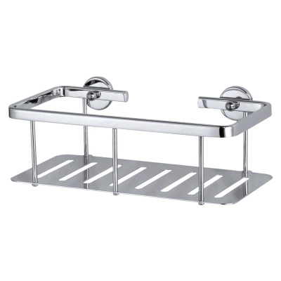 Imagen de tesa Estante de Ducha Aluxx, Cesta para Pared Fabricado en Aluminio Cromado Brillante e Inoxidable, Sin Taladrar, Incluye Solución Adhesiva Montaje