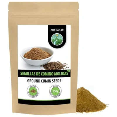 Imagen de comino molido (250g), en polvo 100% natural, semillas de molidas naturalmente sin aditivos, vegano