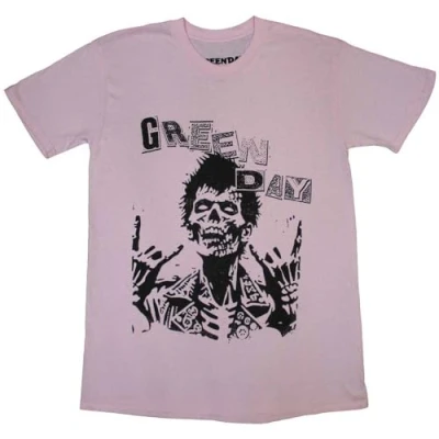 Imagen de Rock Off officially licensed products Green Day Savior Zombie Camiseta, rosa, L