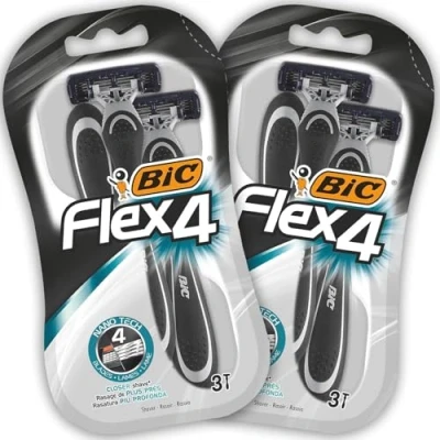 Imagen de BIC RAZORS Flex4 Maquinillas Desechables Para Hombre Color Negro Pack de 2