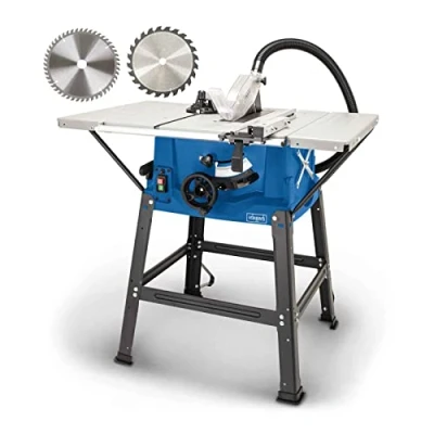 Imagen de Scheppach Sierra circular de mesa HS100S, incluye 2 hojas corte fino 2000 W, hoja con un diámetro 250 x 30 mm, máx. altura 85 la 940 642