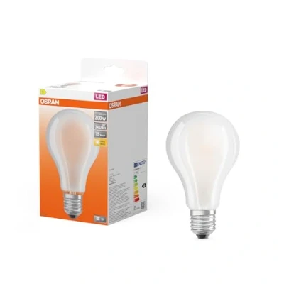 Imagen de Osram LED Star Classic A200, bombilla de filamento mate, base B22d, blanco cálido (2700 K), 3452 lúmenes, repuesto para bombillas convencionales 200 W, 1 paquete