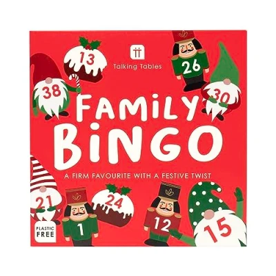 Imagen de Talking Tables Juego de Bingo Familiar Navidad con un Toque Festivo: diversión navideña para niños y Adultos: Idea Regalo Ideal o niñas