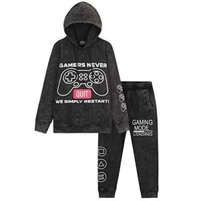 Imagen de CityComfort Chandal Niño Conjunto con Sudadera Capucha y Pantalon (7 8 Años, Antracita)