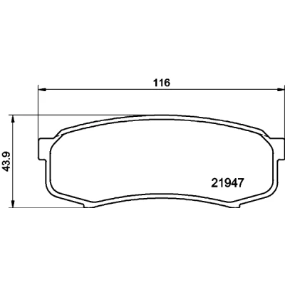 Imagen de HELLA 8DB 355 016 831 Juego de pastillas freno no preparado para indicador desgaste TOYOTA: 4Runner SUV, Land Cruiser Prado 120