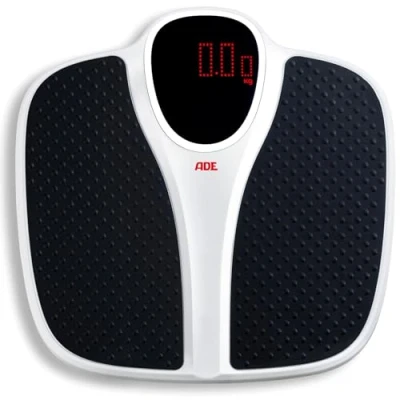 Imagen de ADE báscula digital de baño hasta 200 kg superficie pesaje extra ancha antideslizante balanza peso corporal con gran pantalla profesional capacidad carga