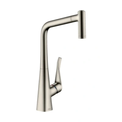 Imagen de Hansgrohe 14820800 Metris grifo de cocina con ducha extraíble, acero inoxidable