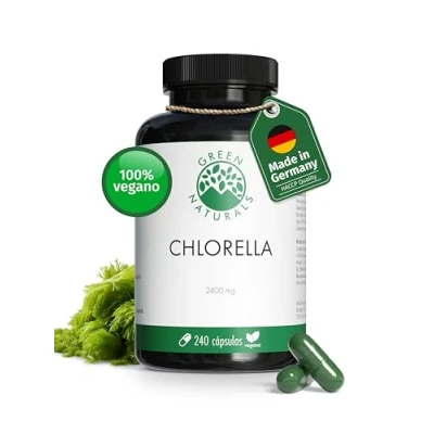 Imagen de Chlorella 2400mg 240 Cápsulas de Alta Dosificación Polvo Puro Chlorella, Vegano, Sin Gluten ni Aditivos Suministro para 2 Meses