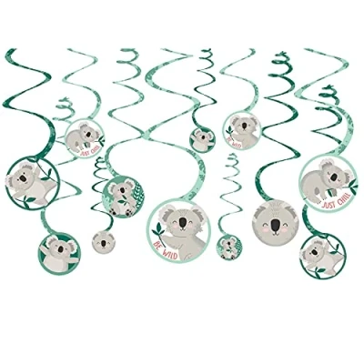 Imagen de amscan Decoraciones de fiesta colgantes papel Koala en espiral, Multicolor (671134)