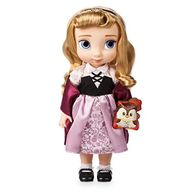 Imagen de Disney Store: muñeca de Princesa niña Coleccionable La Bella Durmiente, Aurora, 39 cm, Pelo enraizado y Traje realistas, Peluche búho en Raso Acolchado, Mayores 3 años