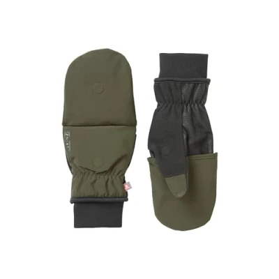 Imagen de SEALSKINZ Guantes convertibles resistentes al viento para clima frío, color oliva, talla L, verde 90