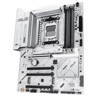 Imagen de ASUS X870 MAX Gaming WIFI7 Placa Base AMD ATX, Blanco, 12+2+1 DrMOS, DDR5, PCIe 5.0, Q Release, M.2, WiFi 7, Antenna, 2.5Gb Ethernet, HDMI, USB4, USB Tipo C, BIOS Flashback, Aura Sync