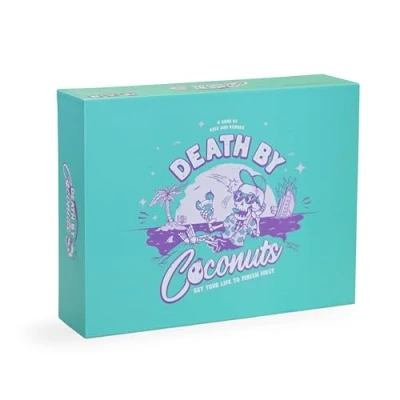 Imagen de Death by Coconuts Juego de mesa familiar riesgo y recompensa, 250 cartas, 2 8 jugadores, adecuado para adultos adolescentes