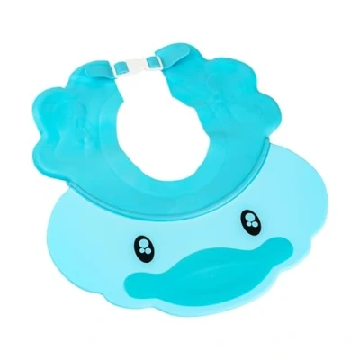 Imagen de 1 protector de ojos y oídos ajustable, color azul, suave, champú para niños adultos, gorro ducha niños, bebé, ayuda lavar el cabello sin lágrimas