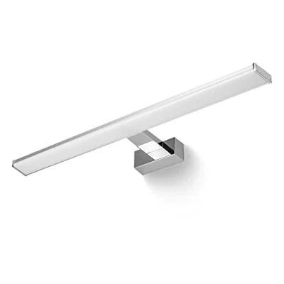 Imagen de Popp Aplique LED de Espejo para Baño instaracion en Pared 60CM 220V 12W Luz neutra 4000K Prueba Agua IP44 Aluminio Cromado y PC Blanco (4000K, 12W)