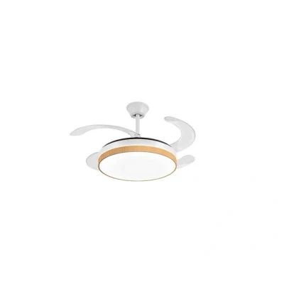 Imagen de AKUNADECOR Ventilador Con Conectividad App Mina L Blanco Y Madera Motor Dc