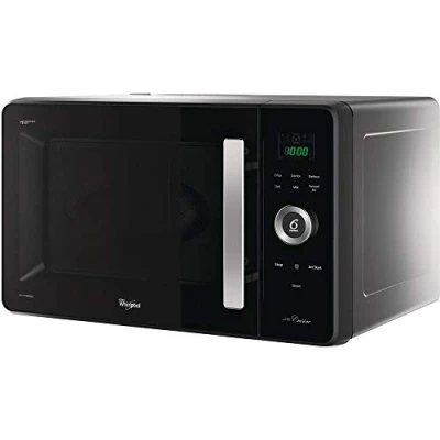 Imagen de Whirlpool JQ 280 MB Microondas, Termoventilado Combinado, Libre Instalación, con Vaporiera Parrilla Baja Plato Crisp y Mango, 30 L, Negro, 54,8 x 52,5 33,3 cm