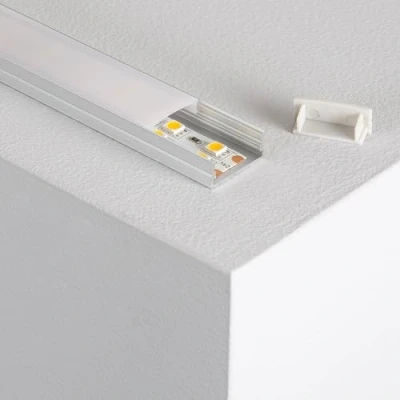 Imagen de LEDKIA LIGHTING Perfil de Aluminio Superficie 2m para Doble Tira LED hasta 20 mm
