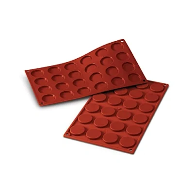 Imagen de Silikomart SF030 Moldes de Silicona para Monoporciones FIORENTINE, Antiadherente, 24 Monoporciones, Pack 1 Molde Reposteria, Ø 35 h 5 mm, Made in Italy