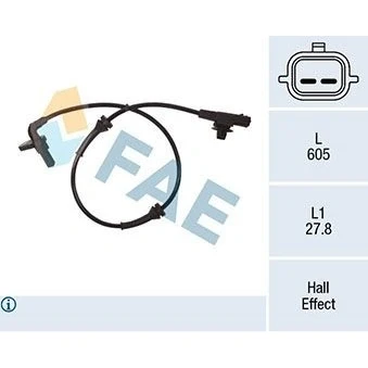 Imagen de FAE 78275 Sensor de ABS con cable para vehículos Hall 2 605