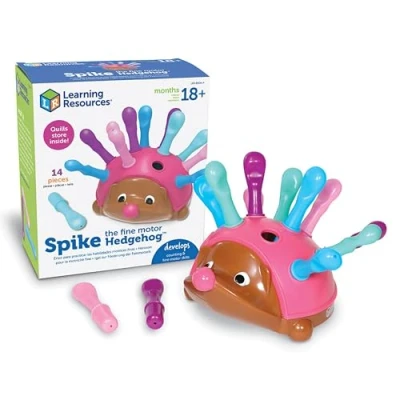 Imagen de Learning Resources Erizo Spike para practicar las habilidades motoras finas rosa, juego montessori, juguetes 18 meses, juegos sensoriales