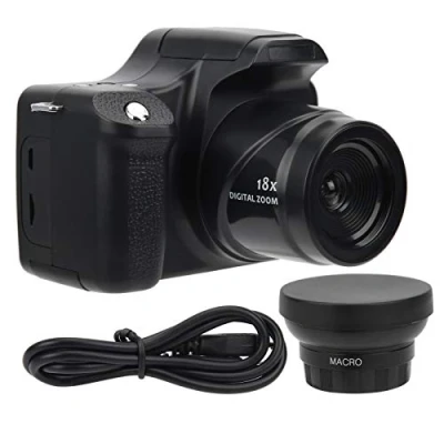 Imagen de cámara Digital, Pantalla LCD de 3,0 Pulgadas 18x Zoom HD Reflex 24MP batería Gran Capacidad vídeo 1500mAh, para grabación Fotos/vídeo (estándar + Lente Angular)