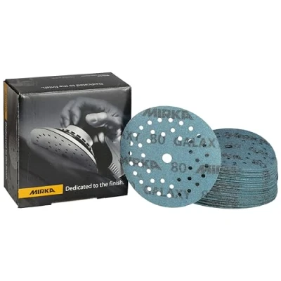 Imagen de Mirka Galaxy papel de lija epoxi 125mm velcro grano 80 para el lijado resina epoxi, madera, rivertable / 50 unidades discos