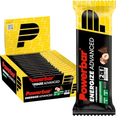 Imagen de Powerbar Energize Advanced Chocolate Hazelnut 15x55g Barra de alta Energía Carbono + Magnesio y Sodio