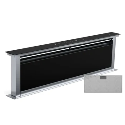 Imagen de Klarstein Royal Flush Eco Extractor De Encimera 842 m3/h, A Energía, 70 dB, LED 9 Colores, Control Táctil, Campana Extractora Cocina, Modo Recirculación, Negro