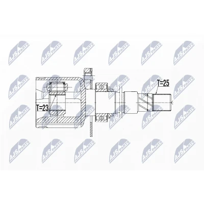 Imagen de NTY NPW FT 070 Junta Homocinética Eje delantero, derecha FIAT: Grande Punto Hatchback