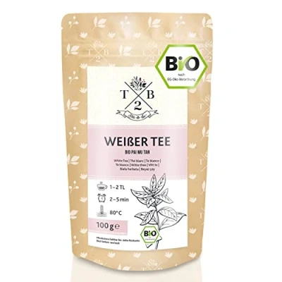 Imagen de Té Blanco Ecológico Pai Mu Tan. 100 g, hojas enteras suave, fragante y aromático. (40 tazas) Tea2Be