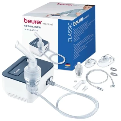 Imagen de Beurer IH 16 Inhalador Con Tecnología De Aire Comprimido Compresor, Nebulizador, Diseño Compacto, Para El Tratamiento Las Vías Respiratorias, Apto Adultos Y Niños, Limpieza Sencilla