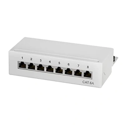 Imagen de LogiLink Cat.6A Tablero De Conexiones Escritorio/Pared, 8 Puertos, Gris