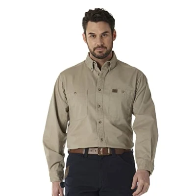 Imagen de RIGGS WORKWEAR by Wrangler Men&#039;s Big and Tall Logger Shirt,Khaki,2X Large