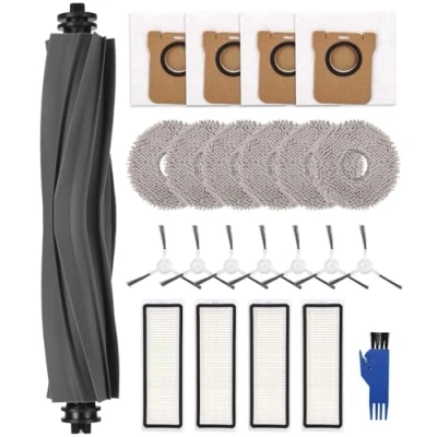 Imagen de Jissta Kit de Accesorios Recambios para Xiaomi X20+/Dreame L10s Ultra /L10 Aspiradora,Repuestos 1 Cepillo Principal,7 Cepillos Laterales,4 Filtros HEPA,4 Bolsa Polvo,6 Paños Limpieza